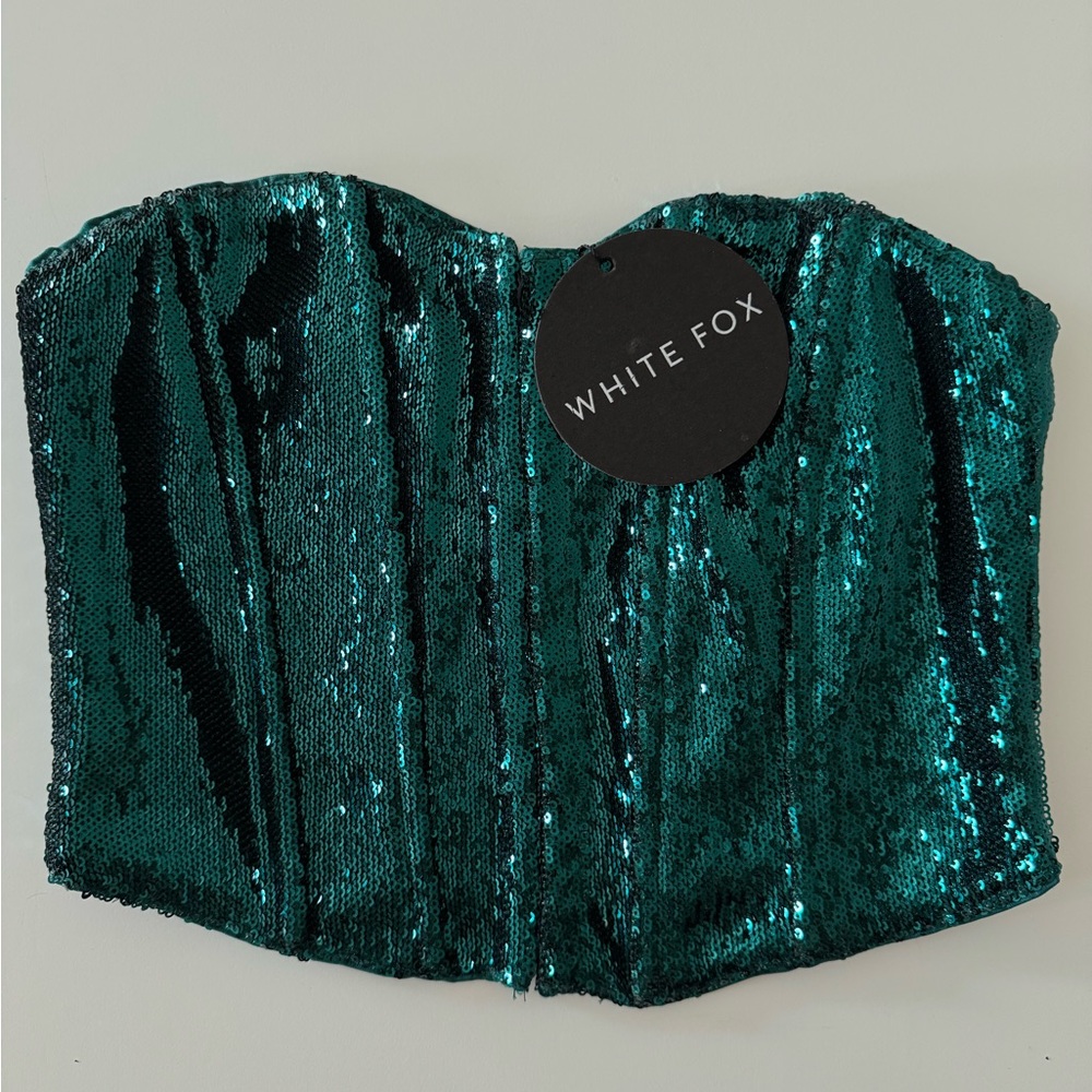 White Fox Sequin Corset